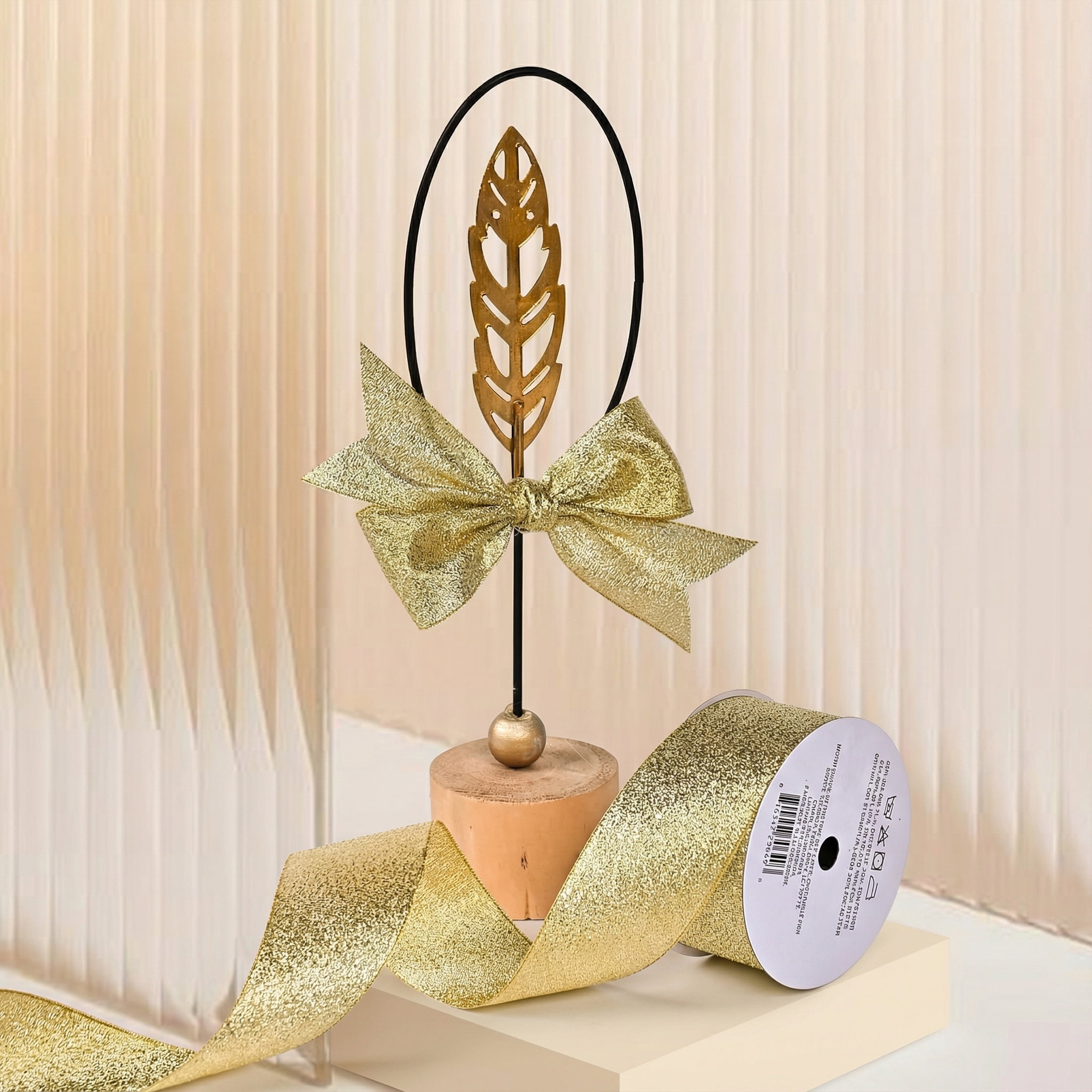 Gwen Studios 1.5" Metallic Gold Galena Ribbon, 3 yards