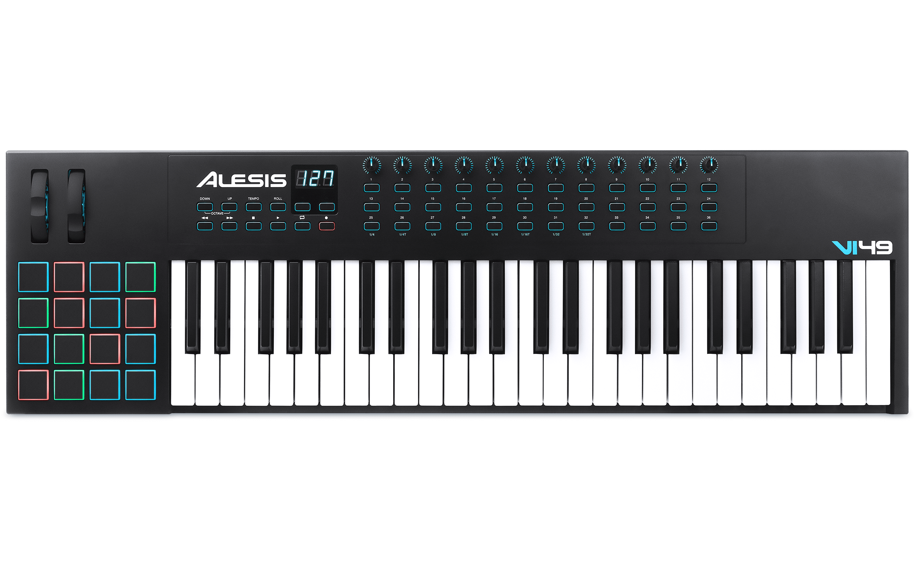 Alesis VI61 Advanced 61-Key USB MIDI Keyboard & Drum Pad Controller 16 Pads 
