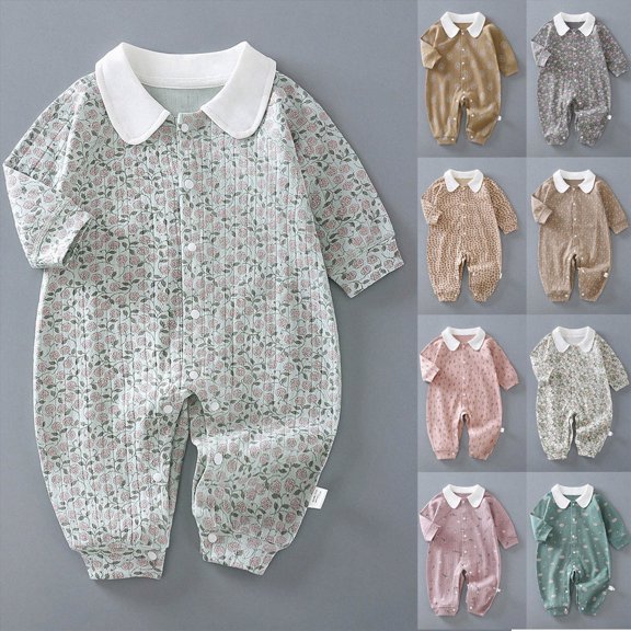 3-6 Months Newborn Bodysuit Baby Romper Spring Fall Long Sleeve Cotton Crawling Outfit Bodysuit Warm Home Wear Light Gray Baby Gift