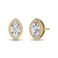 thumbnail image 3 of SZUL Women's Lab Grown 3/4 Carat Marquise Bezel Set Diamond Solitaire Earrings in 14K Yellow Gold, 3 of 7
