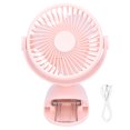 thumbnail image 2 of Ventilador De Clip, Ventilador De Enfriamiento Ajustable De 4 Engranajes Ventilador De Clip De 3 Aspas Recargable Rotación De 360 ​​​​grados Para Escritorio ANGGREK Rosa, 2 of 8