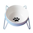 thumbnail image 2 of Cuenco de cerámica para mascotas con soporte de hierro, soporte para estante, cuenco único para mascotas, alimentación de alimentos y agua Zulema Comedero para mascotas, 2 of 8