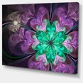 thumbnail image 2 of Fleur Fractale Violette Verte Scintillante - Impression sur Toile Florale, 2 of 3