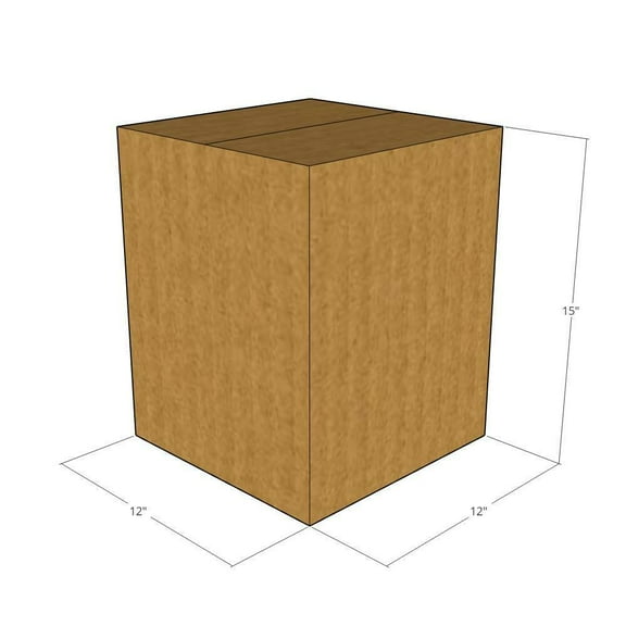 12x12x15 Kraft Brown Corrugated Shipping Boxes, 32 ECT, Qty 75