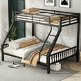 thumbnail image 4 of Twin XL over Queen Bunk Bed, Heavy Duty Metal Bunk Bed with Safety Guardrail & PVC-covered Ladder for Adults, Teens and Kids (Black), 4 of 7