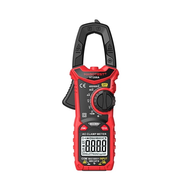 Multímetro Abrazadera Bsvklp HT206 600A Medidor Abrazadera DC AC Retroiluminación LCD Pantalla 6000 Caracteres