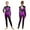 Purple, variant on iiniim Girls Kids Sparkly Color Block Gradient Long Sleeve Figure Skating Gymnastics Leotard Full Body Jumpsuit Bodysuit Red 8