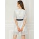 thumbnail image 5 of INSPIRE CHIC Vestido A-Línea Cintura Del Lazo Ojo De Cerradura Cordón Floral Elegante Para Mujer Gris M, 5 of 6