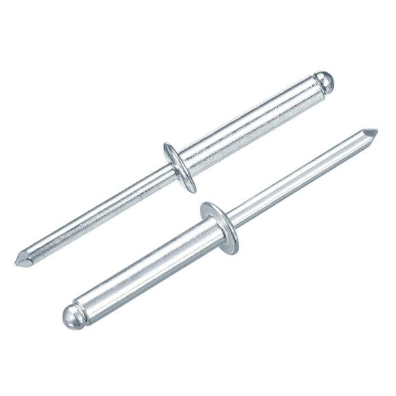Uxcell 100Pcs 3/16"x1" Aluminum Blind Rivets, Dome Head Long Split Rivets, Silver
