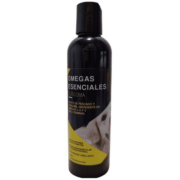 Aceite de Pescado Omegas Cúrcuma para perros y gatos SPM Superalimentos Para Mascotas 125 ml SPM Superalimentos Para Mascotas Omegas Esenciales Cúrcuma