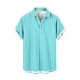 thumbnail image 4 of VBTAPA Mens Striped Button Down Shirt Short Sleeve Casual Beach Shirts Summer Vacation Tops on Sale Light Blue XXXXL, 4 of 6