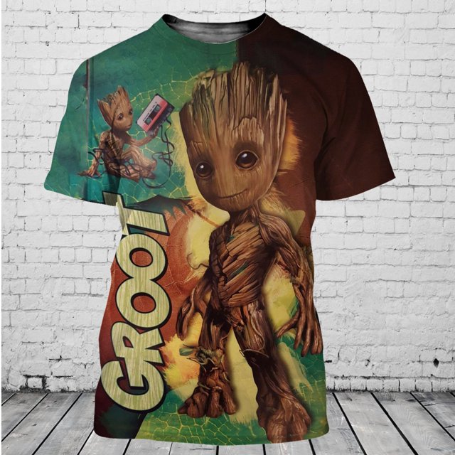 Wächter der Galaxie Groot Männer Frauen Kurzarm lässig Stil 3D-Druck Camiseta Sommer lässig Streetwear Camisetas Dibujos animados xuanjing unisex