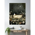 thumbnail image 2 of Bathroom Art Spooky Cute Ghost Reading In The Bath Moody Botanical Painting Poster Wall Art, Modern Wall Decor For Living Room Bedroom, 16x24 UNFRAMED, 2 of 3