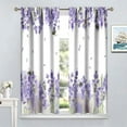 thumbnail image 4 of Lavender Floral Curtains, Lavender Flower Purple Window Treatments for Living Room Girls Woman Room Decor, Luxurious Elegant Purple Drapes 2 Panels, 42x63 Inch, 4 of 6