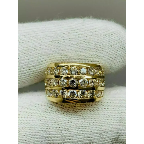 2Ct Lab Created Diamond Round Men's Pinky Engagement Ring 14K Yellow Gold Plated