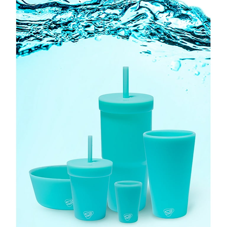 Silipint: Silicone 32oz Straw Tumblers: 2 Pack Sugar Rush - Reusable  Unbreakable Cup, Flexible, Hot/Cold, Airtight Lid 