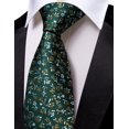 thumbnail image 4 of Corbata Barry.Wang con estampado floral verde esmeralda, 150 cm x 8,5 cm, 4 of 9