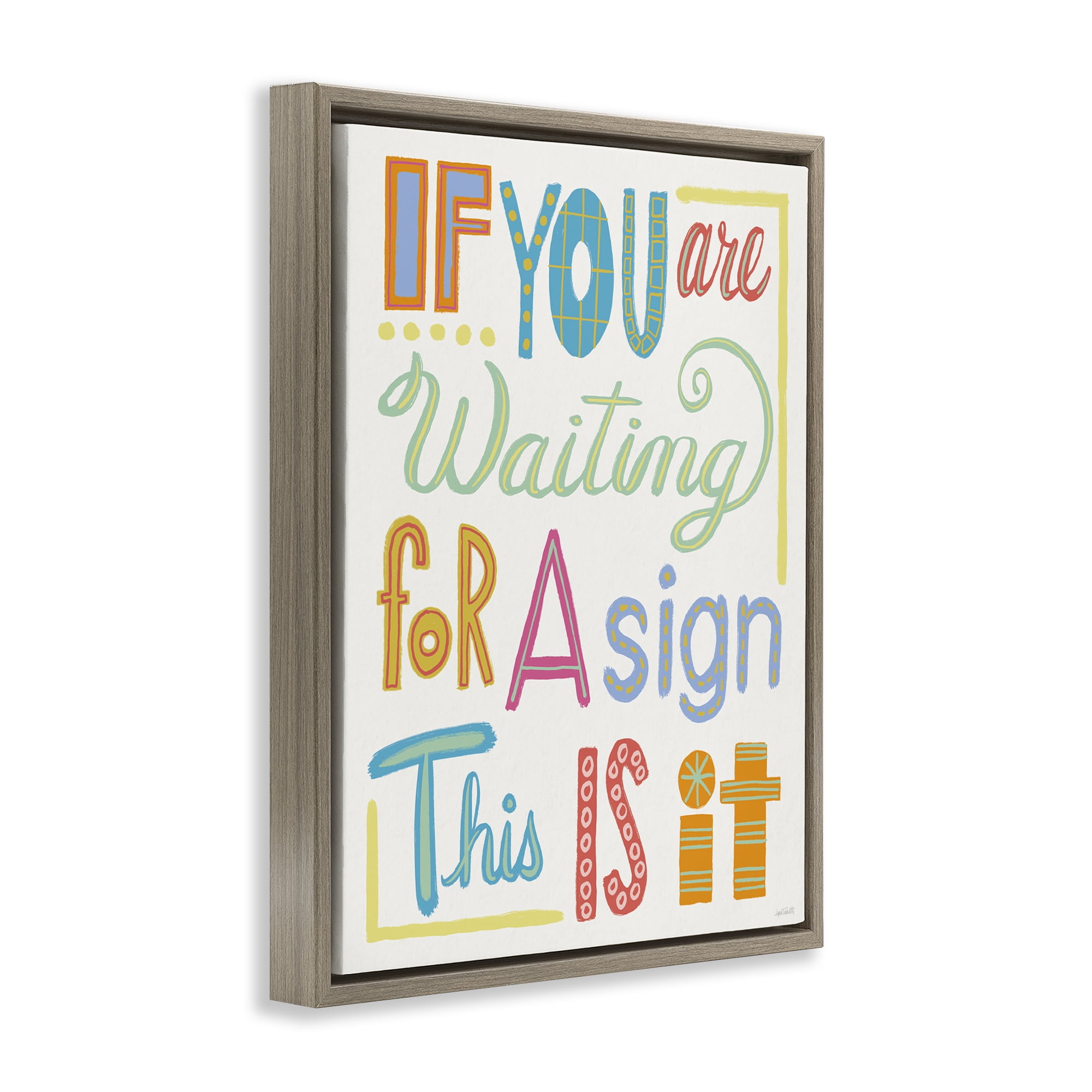 Stupell Industries This Is Your Sign Typography Painting Brown Floater Framed Art Print Wall Art, 17 x 21