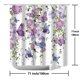 thumbnail image 3 of Cortina de ducha con estampado floral de mariposas moradas y rosas, 180 x 180 cm, 3 of 3