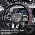 thumbnail image 5 of Steering Wheel Cover Glitter, Crystal Diamond Steering Wheel Cover for Women Girls, Decorative Bling Rhinestone Protector Cover for 14.17-15.35inch Steering Wheels, 5 of 5