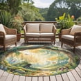 thumbnail image 6 of Watercolor Forest Round Rug 7ft Washable Circle Rugs Non Slip Spring Botanical Floral Large Area Rug Indoor Floor Carpet for Bedroom Kitchen Living Room Home Office Dining Room Nursery, 6 of 8