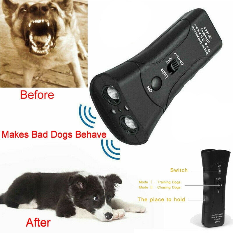 Handheld Dog Repellent and Training Aid with LED Flashlight Ultrasonic Bark Control Device MEIREN Anti Barking Device 