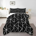 thumbnail image 2 of Erosebridal Modern Abstract Artwork Bedding Sets King with Comforter, Black and White Duvet Insert, Geometry Triangle Room Decor Breathable 3pcs, 2 of 8