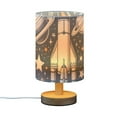 thumbnail image 2 of Bedside Desk Lamp LED Rocket in Cosmos Space Table Nightstand Lamps Warm Light Fabric Lampshade for Home Bedroom Office Living Room Decor, 2 of 7