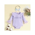 thumbnail image 5 of Canis Newborn Baby Girls Cotton Tops Romper Floral Pants 3Pcs Outfits Set Clothes, 5 of 8
