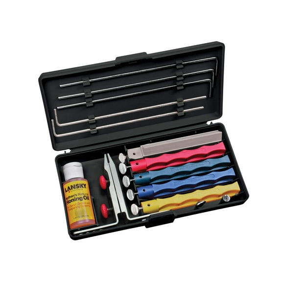 Lansky Professional Sharpening System, 5 Hone Stones Guide Rods Oil #LKCPR
