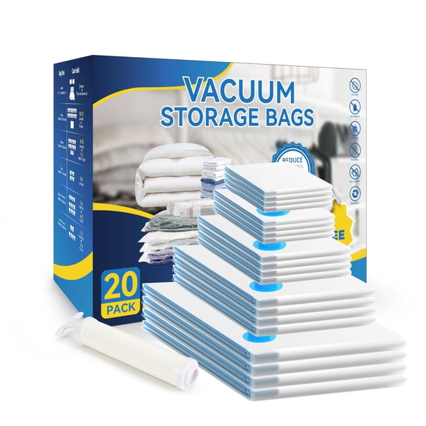 Bolsas de almacenamiento al vacío Simple Deluxe, paquete de 20 con bomba manual