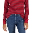 thumbnail image 3 of Tommy Hilfiger Women's Long Sleeve Striped Boxy Henley Top Red Size XX-Large, 3 of 3
