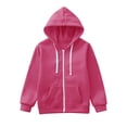 thumbnail image 6 of YunPes Sweatshirt Jacket for Boys Girls Pullover Solid Color Sweatshirt Zippered Cute Sweatshirt for Teenagers Casual Jacket Long, 6 of 8