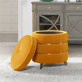 thumbnail image 2 of Jennifer Taylor Maison Midis Rond Accent Stockage Pouf Riche Jaune, 2 of 16