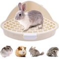 thumbnail image 3 of Triangle Rabbit Litter Box, Corner Mounted Toilet For Hamsters And Chinchillas, 2Tier Potty With Cage Hooks, Blue, 3 of 5