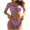Purple, variant on WREESH Womens Two Piece Swimsuit Push Up Bikini Sets High Cut Bikini New Swimsuit Printed Bikini Swimsuit Beach Bathing Suit Green