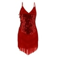 thumbnail image 4 of DailyTrove Women's Sleeveless Sequin Fringe Dress, V-Neck, Party & Night Out Wear, Sparkly Fit, 4 of 6