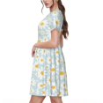 thumbnail image 2 of Disketp Daisies Flowers para Vestido de Manga Corta para Mujeres, Vestidos de Verano para Mujeres, Casual y Holgado para la Playa, 2 of 6