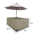 thumbnail image 2 of Covers & all Rectangle Table & Chair Set Cover, Umbrella Hole, 12 Oz Waterproof UV & Weather Resistant, Patio Lawn Garden Backyard Furniture, Air Vents & Drawstrings (108"L x 82"W x 23"H, Beige), 2 of 8