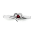 thumbnail image 4 of 925 Sterling Silver Stackable Expressions Garnet Heart Ring Size: 7; for Adults and Teens; for Women and Men, 4 of 5