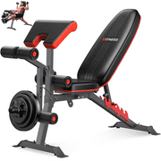 GIKPAL 6 Positions Adjustable Weight Bench with 800 Lbs, Foldable Workout Olympic Weight Bench Press with Fast Backrest Adjustment, Suitable for Full Body Strength Training.