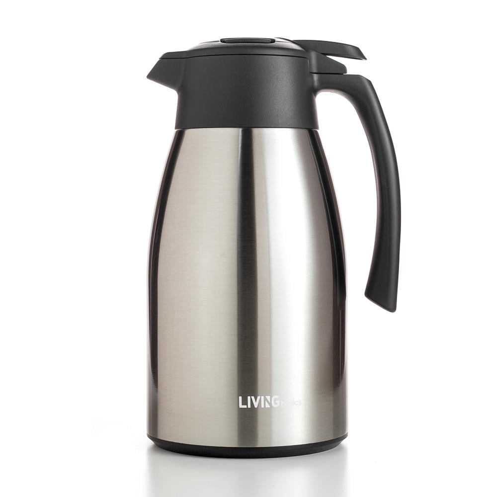 Stainless Steel Coffee Pot Double Wall Vacuum Insulated Thermos Jug Hot Water Bottle Long Time Heat Retention（1.5L） 