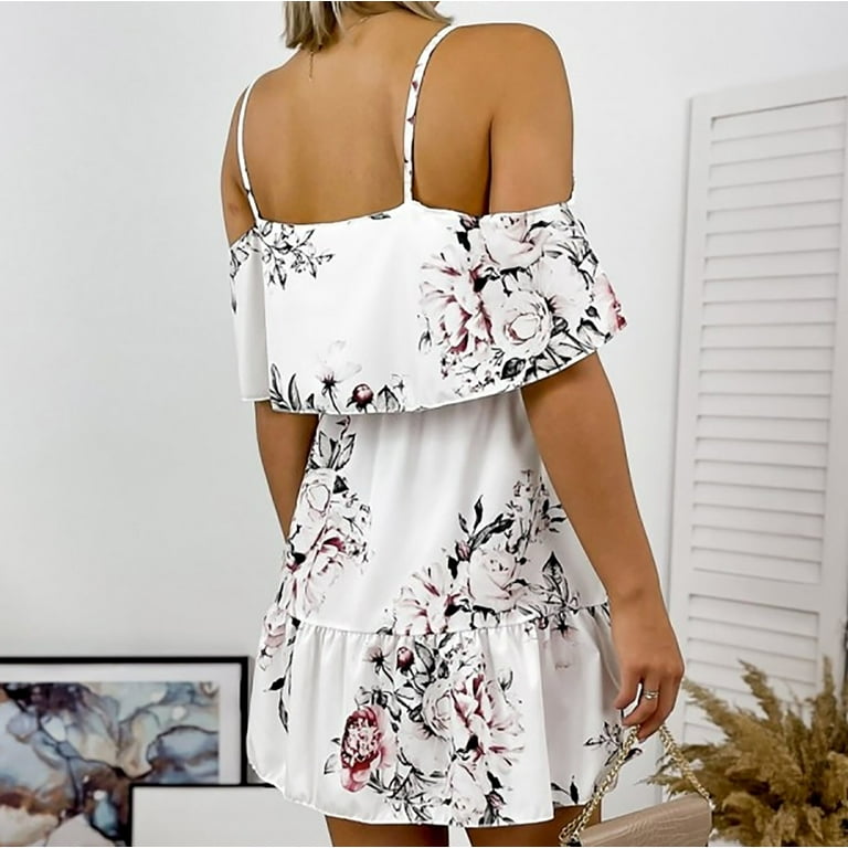 Women's Sexy Summer Off The Shoulder Solid Printed Halter Sling