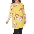 thumbnail image 3 of Women's Plus Size Floral Print Off Shoulder Tunic Top, 3 of 4