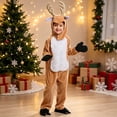 thumbnail image 5 of Coerni Toddler Kids Reindeer Onesie Cute Antler Hood One‑Piece Jumpsuit Boys Girls Soft Plush Loungewear Christmas Halloween Dress-Up Party, 5 of 6