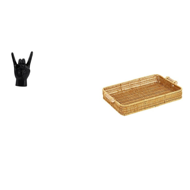 Escultura De Gesto De Roca, Cesta De Frutas, Señal De Mano, Cuenco Creativo Para Dedos, Plato De Aperitivos Tejido, Decoración Para Apartamento, Dormitorio, Restaurante, Artesanías De Pan