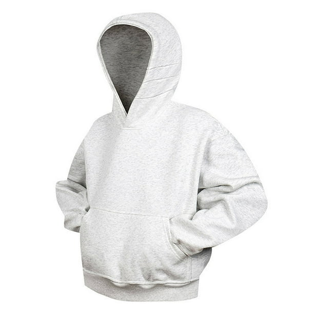 pstuiky camisetas de manga larga para hombre, Sudadera deportiva con bolsillo y manga larga de color liso para hombre, estilo moderno, con cuello alto Tops de hombre xxl