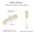 thumbnail image 4 of Rosec Jewels Certified Moissanite Engagement Ring with Side Stones - Moissanite Ring for Women - D-VS1 Grade - with Jewelry Box, 18K Yellow Gold, US 11.00, 4 of 7
