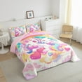 thumbnail image 3 of Manfei Cartoon Unicorn Bedding Comforter Set 2pcs for Kids Children,Kawaii Colorful Rainbow Twin Comforter Sets Microfiber,Cute Love Heart Breathable Bedding Set,Ultra Soft Home Decor,Reversible, 3 of 8