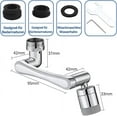 thumbnail image 3 of Aireador de grifo giratorio de 1440°, aireador de accesorio de grifo giratorio con 2 funciones de pulverización, grifo giratorio multifuncional para cocina adecuado para rosca externa de 20 mm, 22 m, 3 of 5